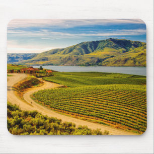 Tapis De Souris États-Unis, Washington, lac Chelan. Benson Vineyar