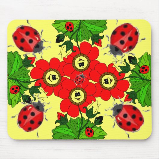 TAPIS DE SOURIS ÉTÉ DE COCCINELLE ! (Devant)
