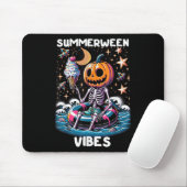 Tapis De Souris Été Halloween Funky Skeleton Ice Cre (Avec souris)