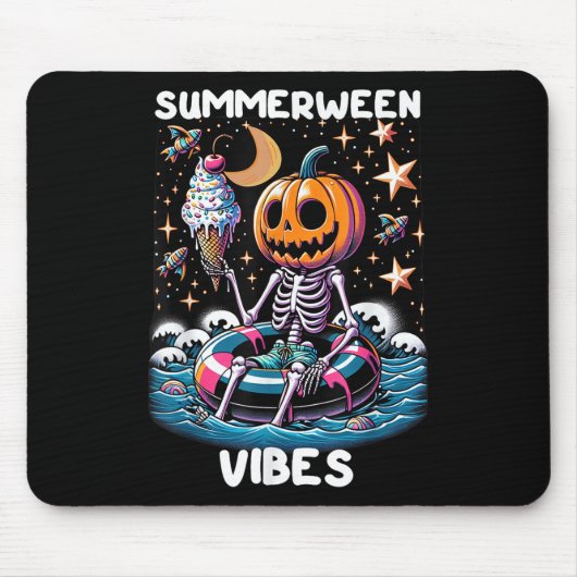 Tapis De Souris Été Halloween Funky Skeleton Ice Cre (Devant)