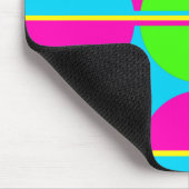 Tapis De Souris Été Lime Vert Hot rose Turquoise Cercles rayures (Coin)