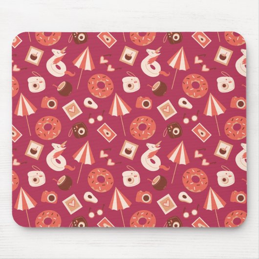 Tapis De Souris Été Stuff Maroon Arrière - plan (Devant)