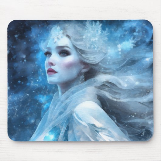 Tapis De Souris Ethereal Frozen Neige Queen Imaginaire Art (Devant)