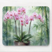 Tapis De Souris Ethereal Pink Orchids and Bamboo (Devant)