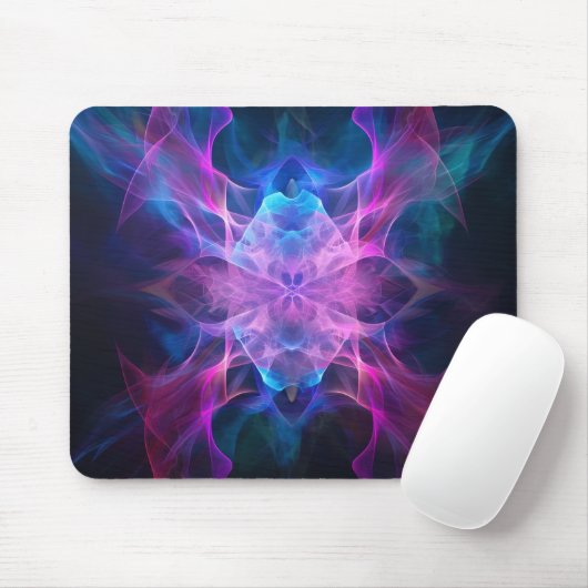 Tapis De Souris Ethereal Wisps : Blue & Mauve Kirlian Art (Avec souris)
