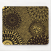 Tapis De Souris Ethnic Floral Black Gold Pattern Mouse Pad (Devant)