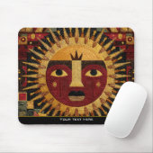 Tapis De Souris Ethnic Tribal Celestial Mandala Sun Face Mosaic (Avec souris)