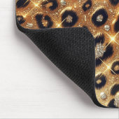 Tapis De Souris Étincelle Glam Or Léopard Noir Cheetah Imprimer (Coin)