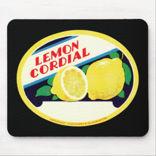 Tapis De Souris Étiquette cordial de citron vintage