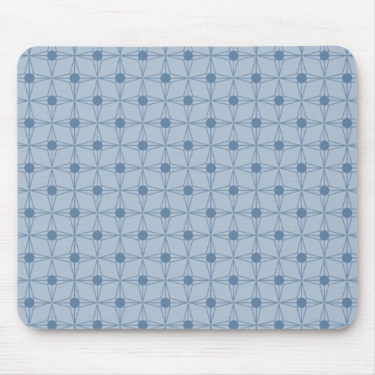 Tapis De Souris Étoile à pointes rétro Mousepad, Bleu (Devant)