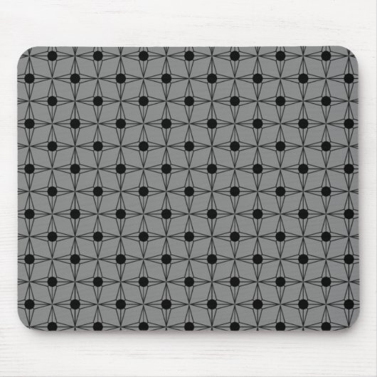 Tapis De Souris Étoile à pointes rétro Mousepad, gris (Devant)