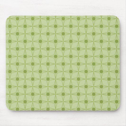 Tapis De Souris Étoile à pointes rétro Mousepad, Vert olive (Devant)