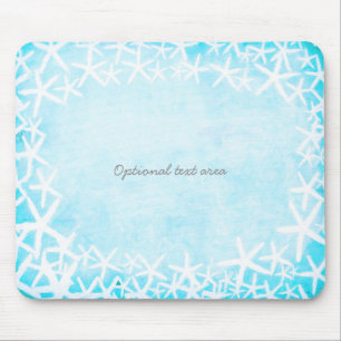 Tapis De Souris Étoile de mer peinte bleu aqua plage tropicale per