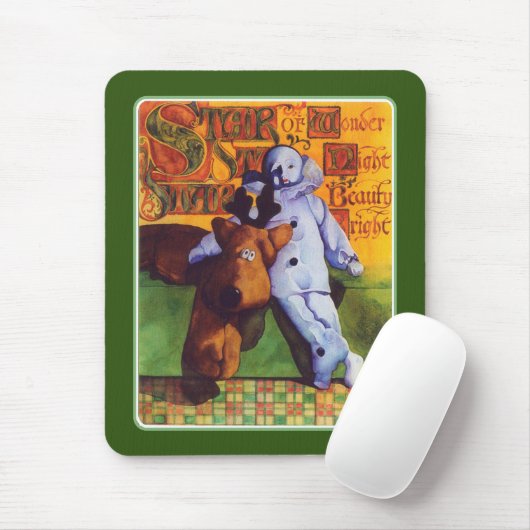 Tapis De Souris ÉTOILE DU MERVEILLEUX Mousepad / Vert (Avec souris)
