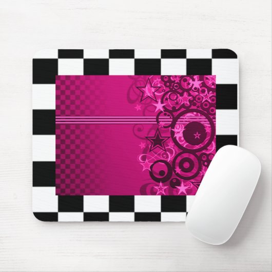 Tapis De Souris Étoile graphique Checkered Mousepad (Avec souris)