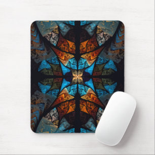 Tapis De Souris Étoile matelassée abstraite en bleus