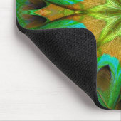 Tapis De Souris Étoile verte à fleurs d'or Mandala Mousepad (Coin)