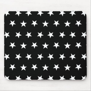 Tapis De Souris Étoiles 8 noires et blanches