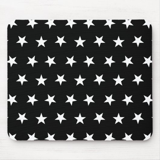 Tapis De Souris Étoiles 8 noires et blanches (Devant)
