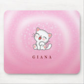 Tapis De Souris Étoiles blanches de chats monogrammes (Devant)