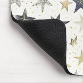 Tapis De Souris Étoiles Bleu Or Argent (Coin)