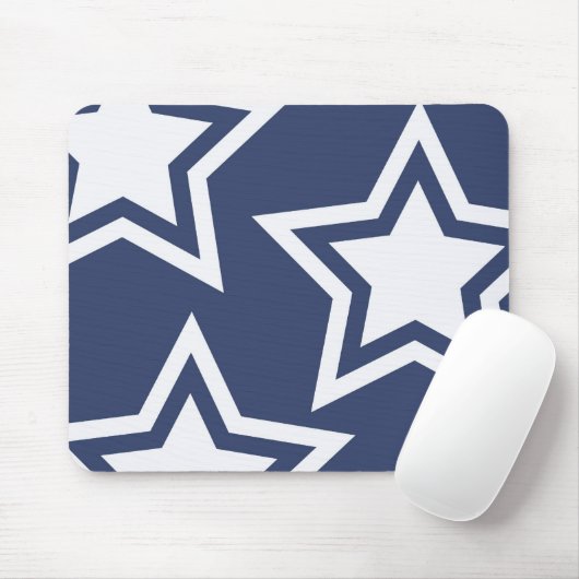 Tapis De Souris Étoiles Bleues Blancs (Avec souris)
