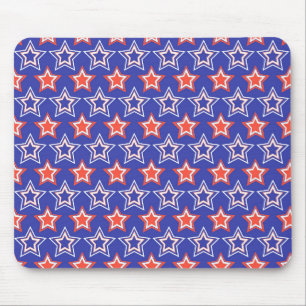 TAPIS DE SOURIS ÉTOILES BLEUES ROUGES PATRIOTIQUES