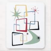 Tapis De Souris Étoiles Carrés atomiques et Boomerang Mi-siècle (Devant)