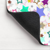 Tapis De Souris Étoiles colorées blanches (Coin)