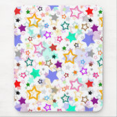 Tapis De Souris Étoiles colorées blanches (Devant)