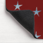 Tapis De Souris Étoiles d'aquarelle rouge et bleu (Coin)