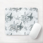 Tapis De Souris Étoiles de mer sur le motif de mer (Avec souris)