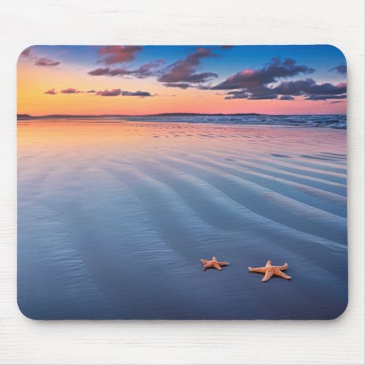 Tapis De Souris Étoiles de mer sur le sable (Devant)