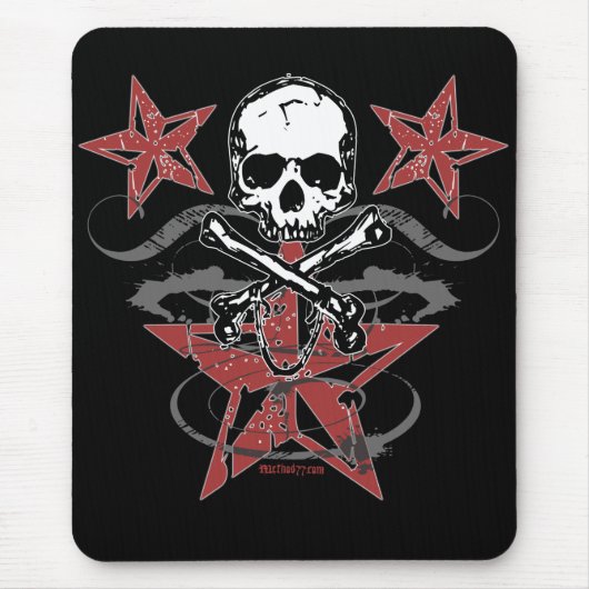 Tapis De Souris Étoiles et crâne Mousepad (Devant)