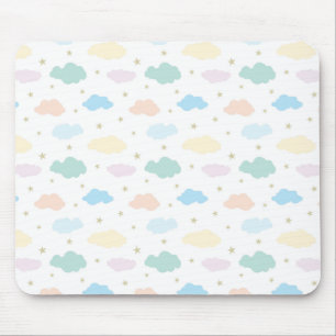 Tapis De Souris Étoiles et nuages Pastel