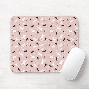 Tapis De Souris Étoiles et Triangles Géométriques Subtils – Rose