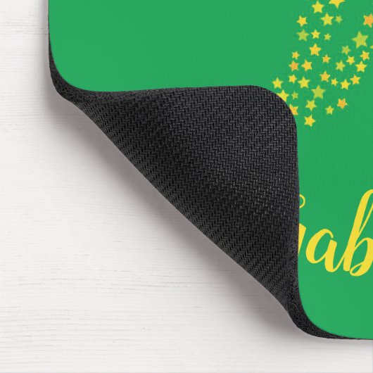 Tapis De Souris étoiles jaunes en étoile sur vert (Coin)
