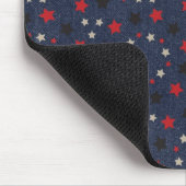 Tapis De Souris étoiles patriotiques sur bleu avec nom (Coin)