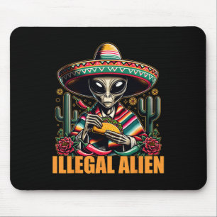 Tapis De Souris Étranger illégal drôle Cinco De Mayo Western Ufo D