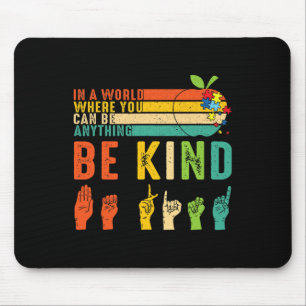 Tapis De Souris Être Gentil Autisme Sensibilisation Asl Mains Sign