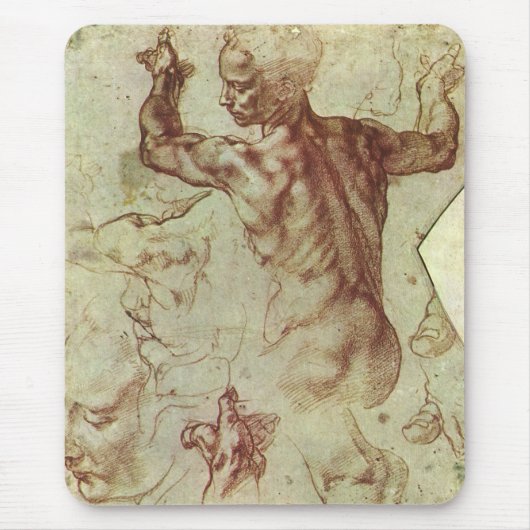 Tapis De Souris Étude de Libyan Sibyl par Michelangelo (Devant)
