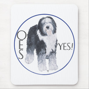 Tapis De Souris Étude de tête de vieux chien de berger anglais