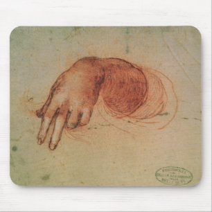 Tapis De Souris Étude d'une main (craie rouge sur le papier)