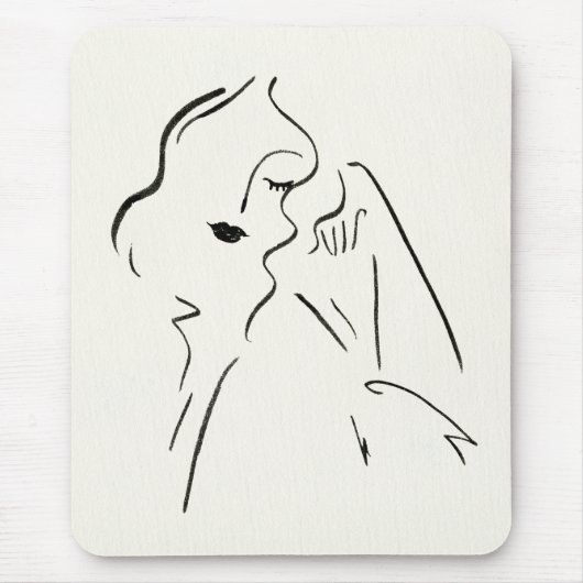 Tapis De Souris Étude simple - Croquis d'une dame (Devant)