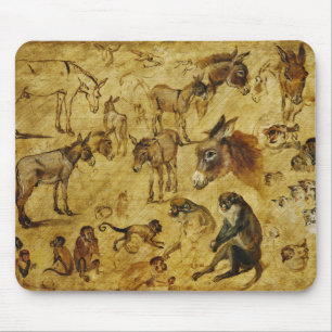 Tapis De Souris Études d'animaux : ânes, singes, chats et chiens