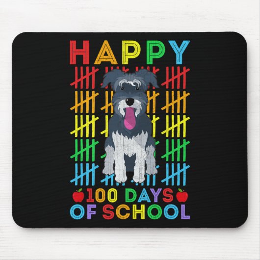 Tapis De Souris Étudiant de chien Schnauzer Miniature Joyeux 100 j (Devant)
