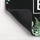 Tapis De Souris Éucalyptus fougères de bois monogramme noir (Coin)