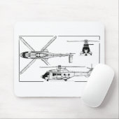 Tapis De Souris Eurocopter-Super-Puma-SA-33 (Avec souris)