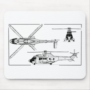 Tapis De Souris Eurocopter-Super-Puma-SA-33