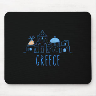 Tapis De Souris Europe Grèce Athènes Santorin Famille Vacances Sou